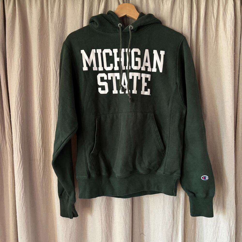 Champion Reverse Weave Michigan State Spartans Hoodie Forest Green Small‎ MSU